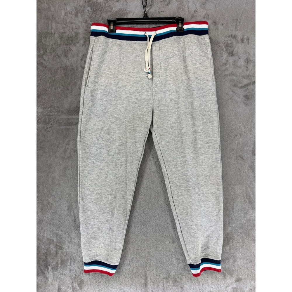 Sol Angeles Mens Jogger Sweatpants XL Gray Striped Waistband French Terry USA